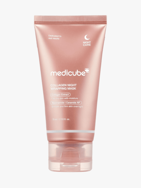 Medicube Collagen Night Wrapping Mask in branded component on a light gray background